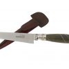 Cuchillo Hoja Acero Inox Schmieden 14 Cm Encabado En Madera Palo Santo Con Copas y Alambre Doble En Alpaca y Vaina De Cuero Vaqueta