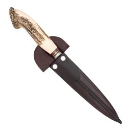 Cuchillo Eco Ciervo CRoseta 14 Cm Acero Inox Vaina Vaqueta