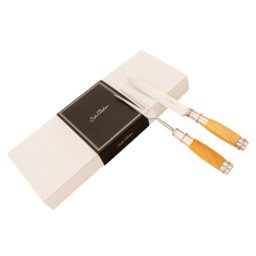 Alternative view of Juego De Cubierto Individual En Madera Y Alpaca 2 Virolas Y Alambre De Alpaca Linea Fina En Cajas Laminado Estilo CAMINO REAL