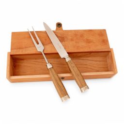 Alternative view of Juego De Cubiertos Individual Linea Fina Madera Con Alpaca Labrada Individual En Caja De Madera Cedro Lustrado Estilo SOL DE MAYO