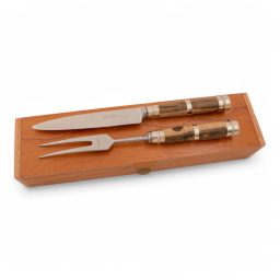 Alternative view of Juego De Cubierto Individual En Madera Y Alpaca 3 Virolas Linea Fina En Caja De Madera Cedro Lustrado Estilo AIRES DE SAN TELMO