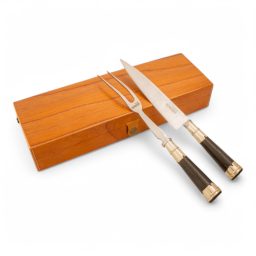 Alternative view of Juego De Cubiertos Individual  Cuchillo Y Tenedor De 18 Cm Madera Y Alpaca En Caja Madera Fina Cedro Lustrado Estilo SERRANO ESPECIAL