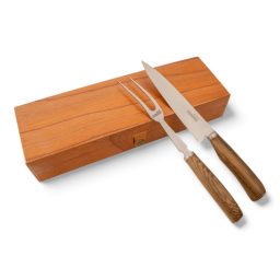 Alternative view of Juego De Cubiertos Individual Cuchillo Y Tenedor De 18 Cm Madera Completa En Caja Madera Fina Cedro Lustrado Estilo SERRANO SIMPLE