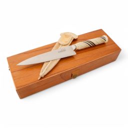 Alternative view of Cuchillo Trenzado En 18 Cm En Caja Fina De Madera Cedro Lustrado Estilo SERRANO TRENZADO