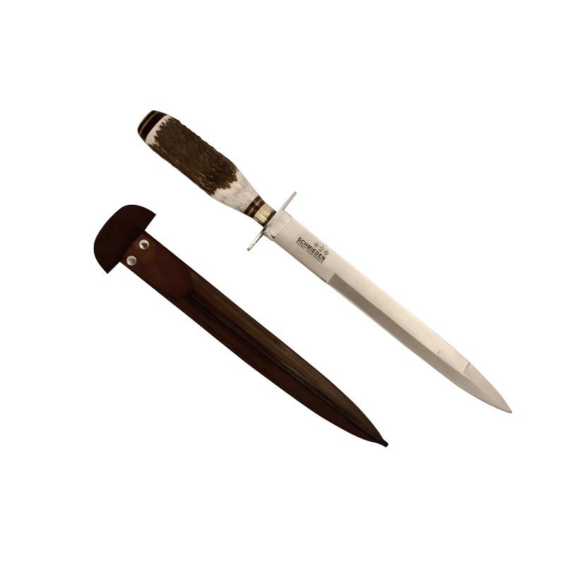 Daga Ciervo 25 Cm Acero Inox Vaina Vaqueta