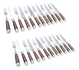 Juego de 24 Piezas Madera Y Alpaca