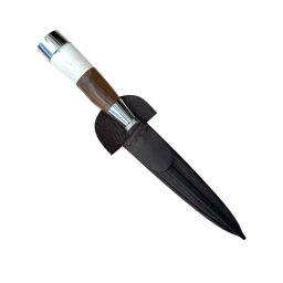 Cuchillo Madera,Ciervo,Alpaca 14 Cm Acero Inox. Vaina Vaqueta Cosida