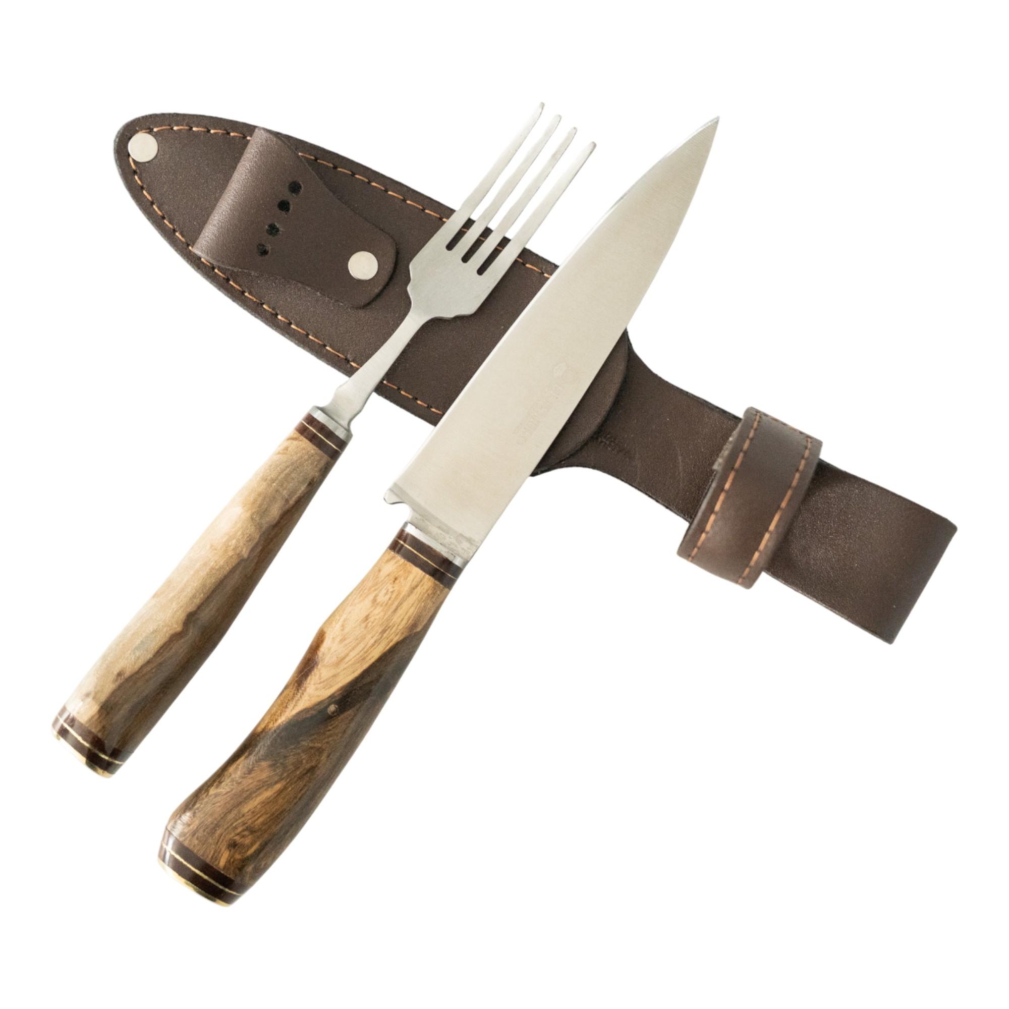 Juego Tenedor y Cuchillo EL ESTRIBO en vaina de cuero - Imagen 5