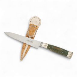 Cuchillo Hoja Acero Inox Schmieden 14 Cm Encabado En Madera Palo Santo Con Copas y Alambre Doble En Alpaca y Vaina De Cuero Crudo Cuchillo Hoja Acero Inox Schmieden 14 Cm Encabado En Madera Palo Santo Con Copas y Alambre Doble En Alpaca y Vaina De Cuero Crudo