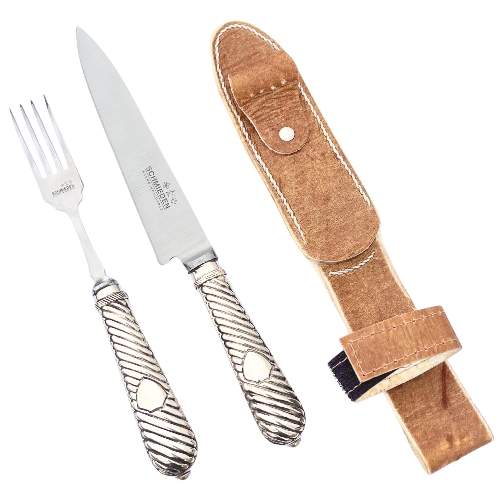 Juego De Cubierto Individual Fino Cuchillo Y Tenedor Alpaca Galloneada SCHMIEDEN - Imagen 3