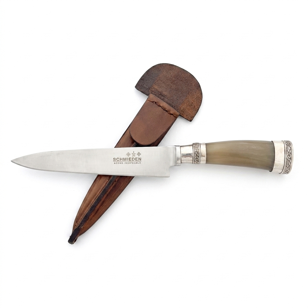 Cuchillo Asta y Alpaca 14Cm Acero Inox Vaina Vaqueta Cocida Cuchillo Asta y Alpaca 14Cm Acero Inox Vaina Vaqueta Cocida