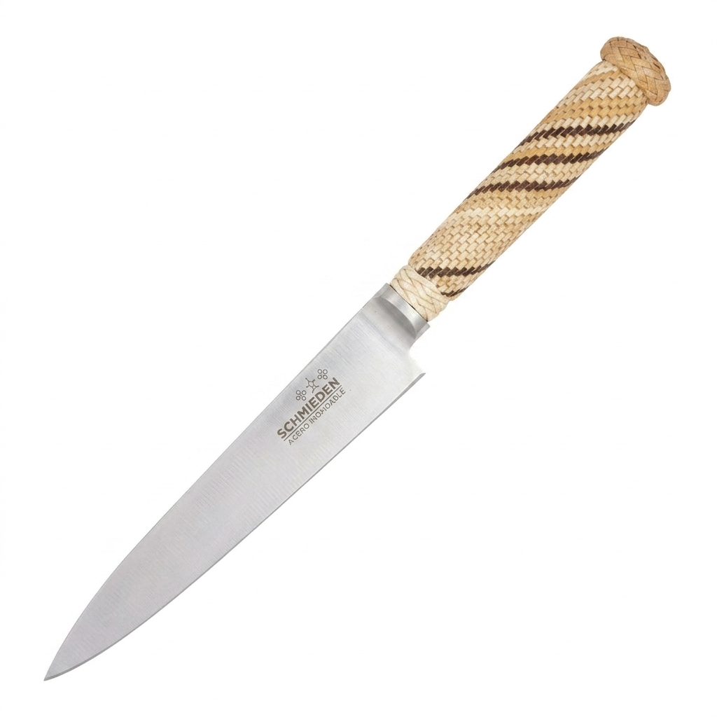 Cuchillo Trenzado Común 10Cm Acero Inox Vaina Cuero Crudo Común - Imagen 2